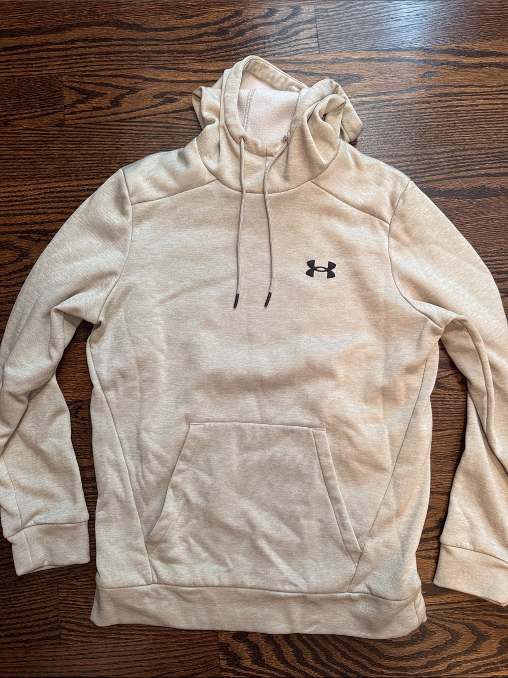 Under Armour Men’s Cream Crewneck Pullover with Kangaroo Pocket
